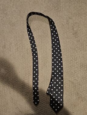 Classic Black Tie with White Polka Dots